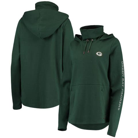 Women's MSX by Michael Strahan Green Green Bay Packers Amelia Turtleneck Tri-Blend Pullover Hoodie