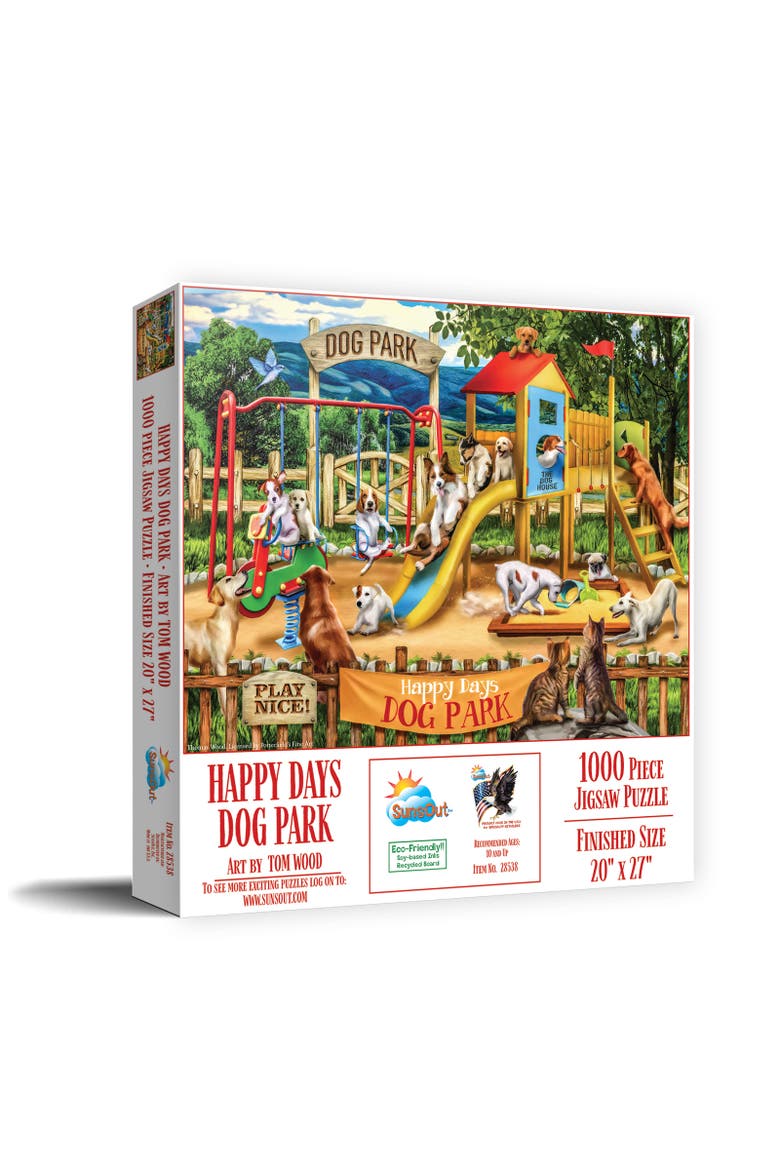 Happy Days Dog Park 1000 piece Jigsaw Puzzle for Adults, Main, color, Multicolor