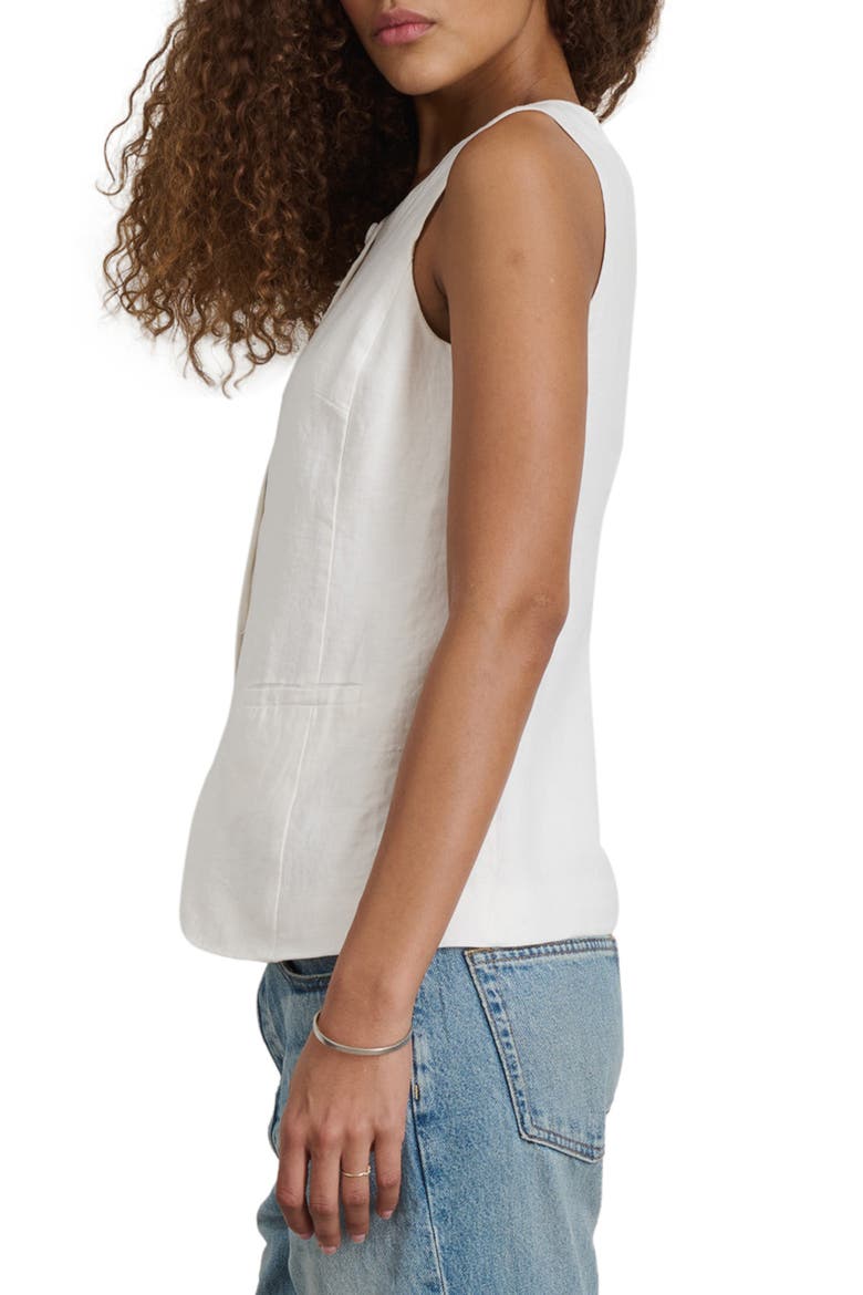 Liv Linen Vest, Alternate, color, OFF WHITE
