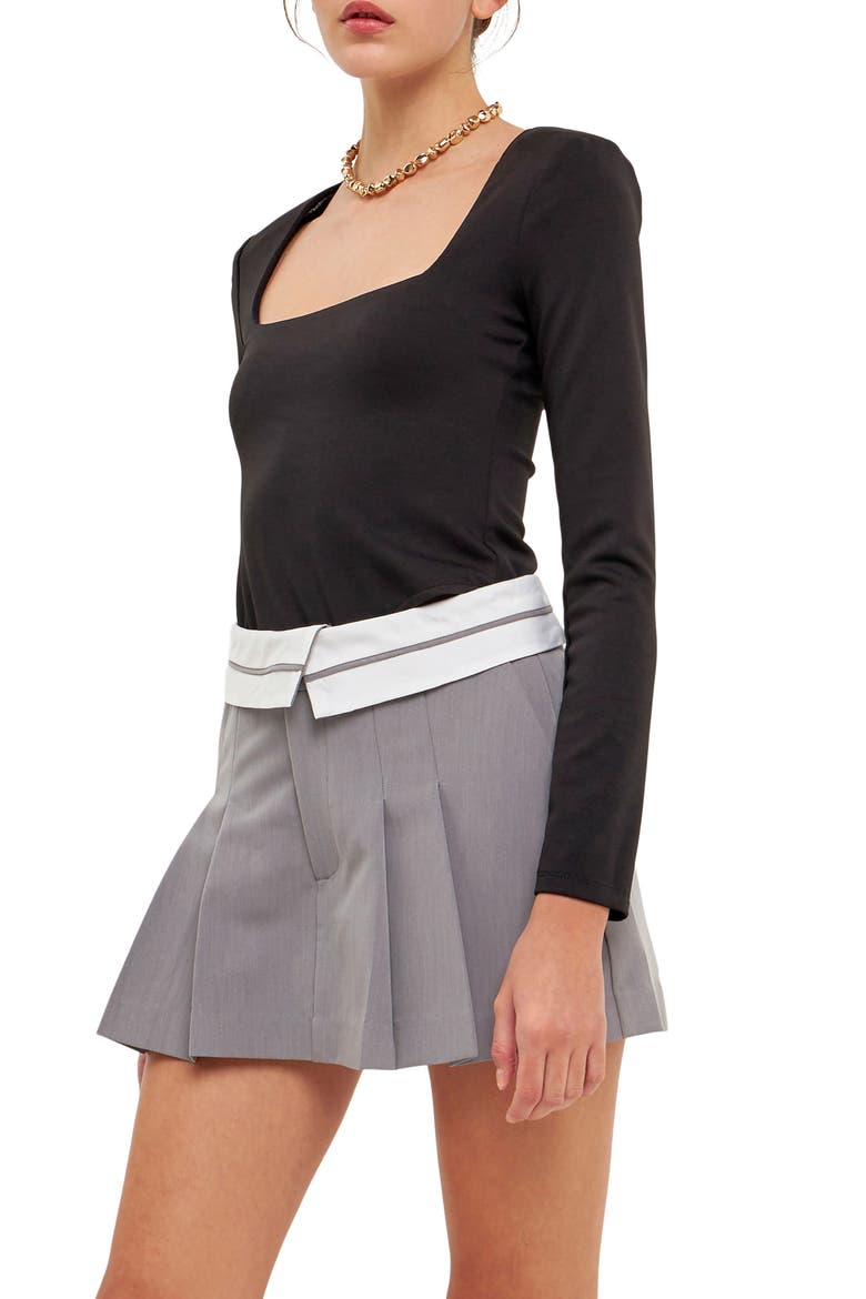 Square Neck Bodysuit, Alternate, color, BLACK