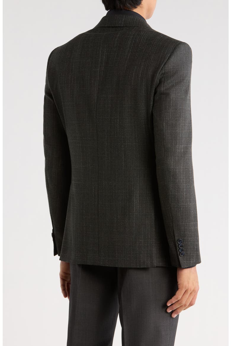 Plaid Knit Sport Coat, Alternate, color, BLACK