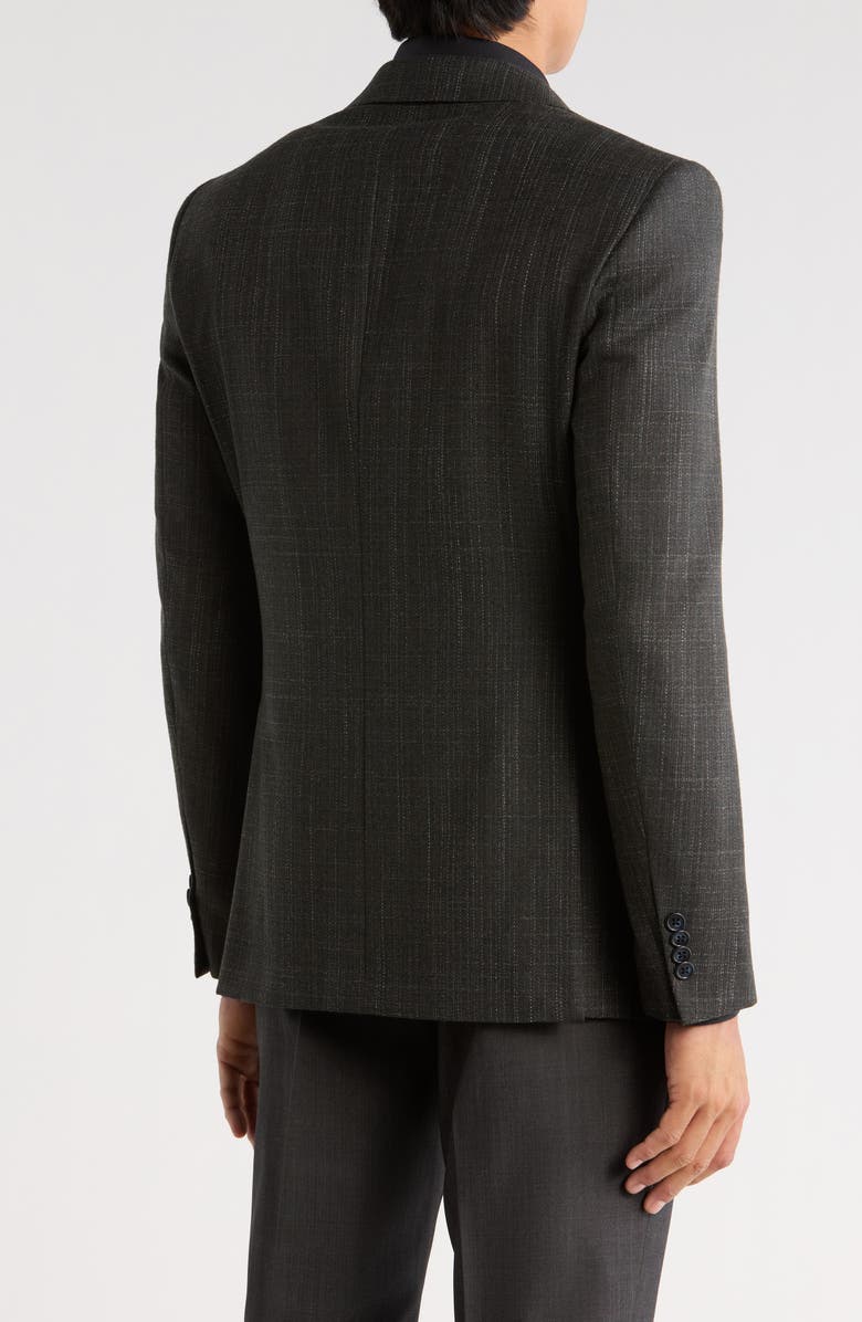 John Varvatos Star USA Plaid Knit Sport Coat, Alternate, color, Black