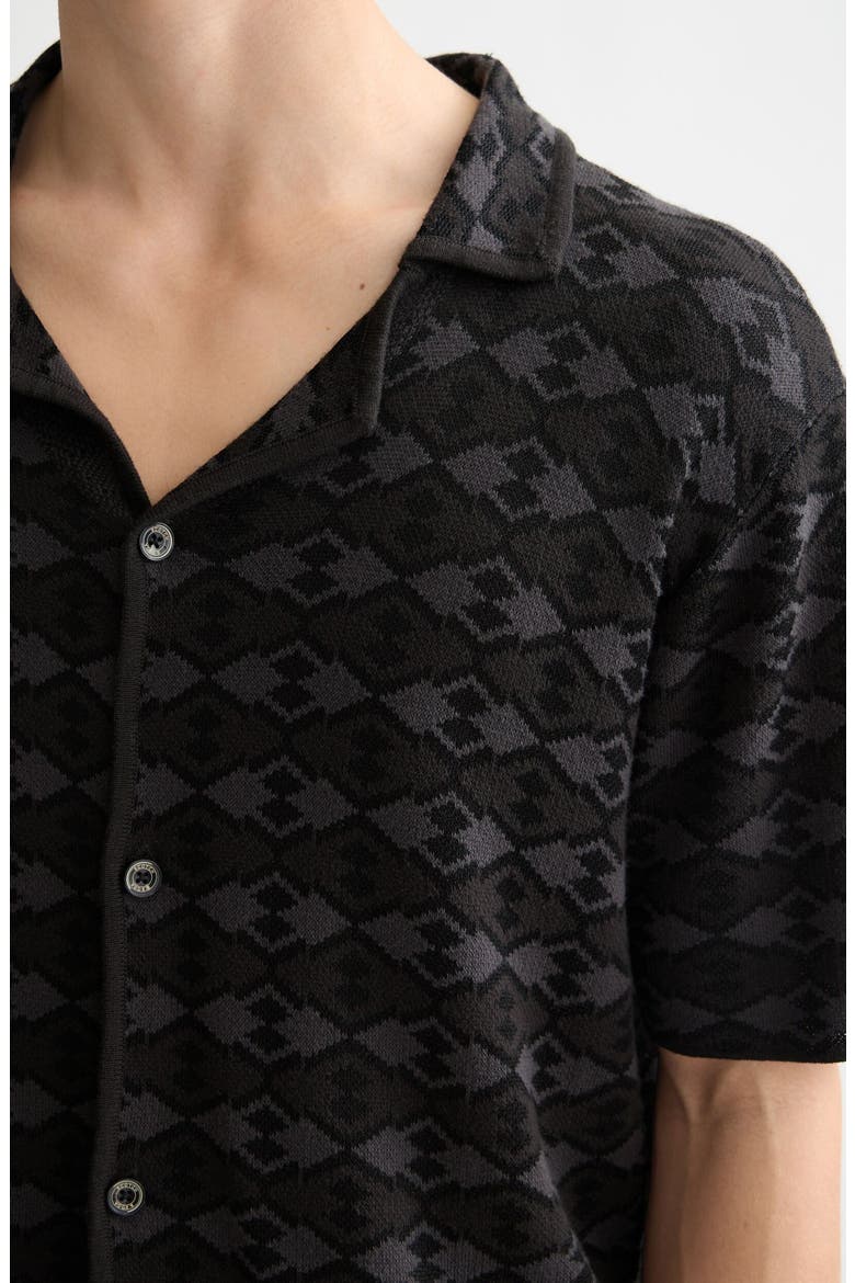 Argyle Knit Camp Shirt, Alternate, color, MINI DIAMOND