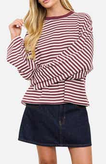 Striped Long Sleeve Knit Top