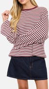 Blu Pepper Striped Long Sleeve Knit Top