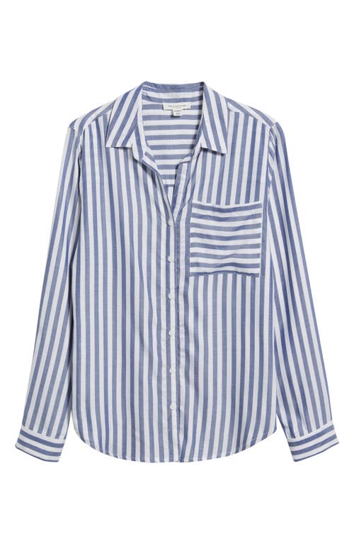 Beachlunchlounge Eden Long Sleeve Button-up Shirt In Blue