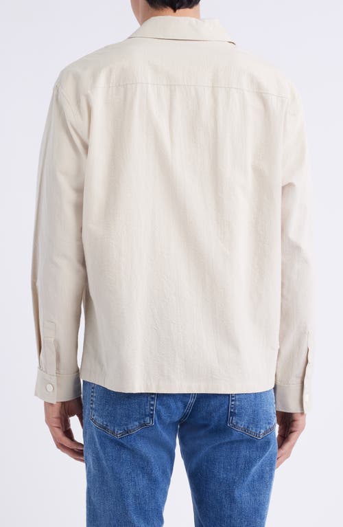 Frame Cotton Seersucker Shirt Jacket In Neutral