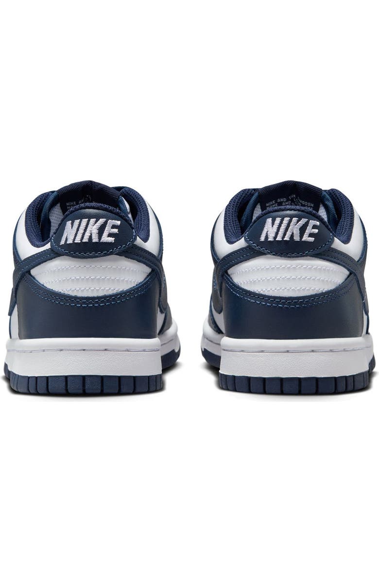Nike Kids' Dunk Low Basketball Sneaker, Alternate, color, White/ Midnight Navy/ White