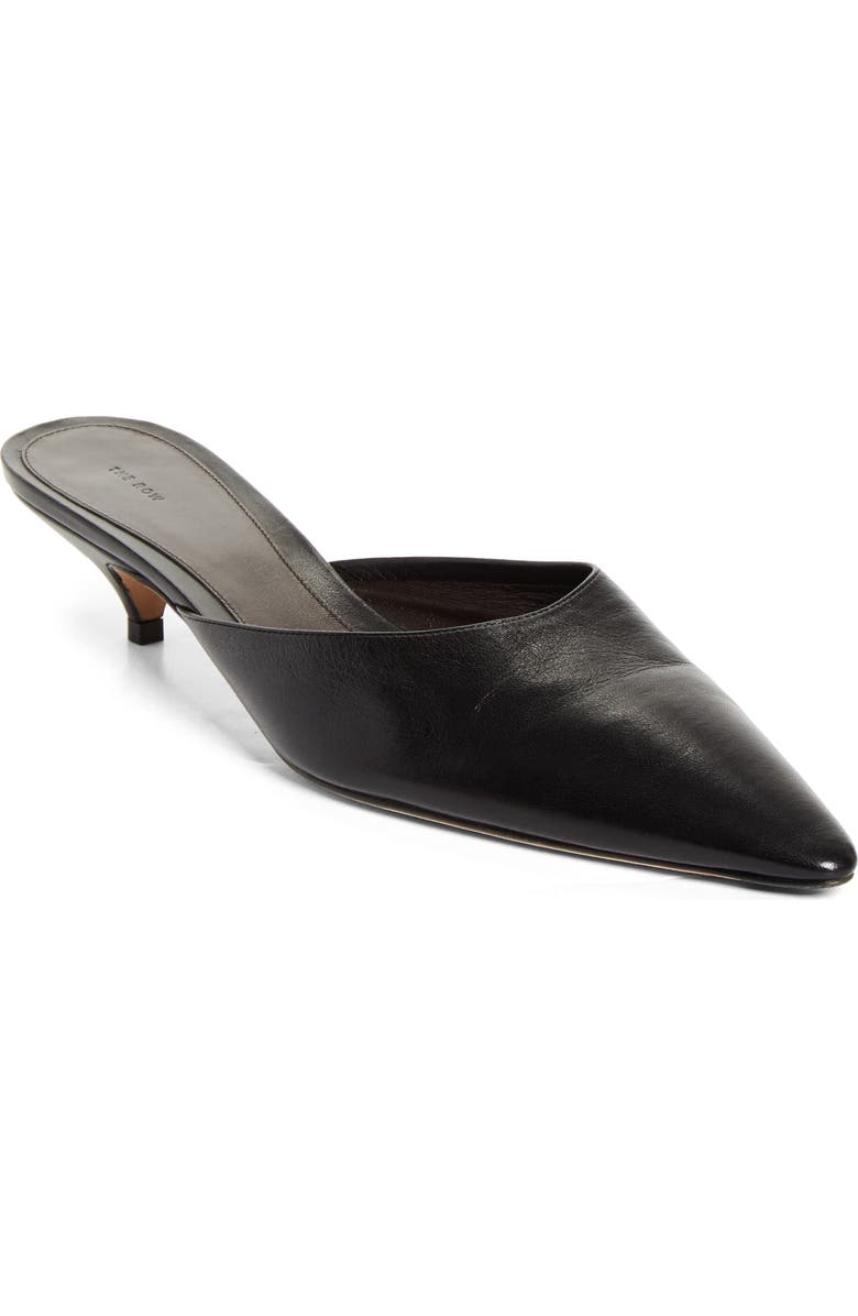 The Row Liiisa Pointed Toe Kitten Heel Mule, Main, color, Black