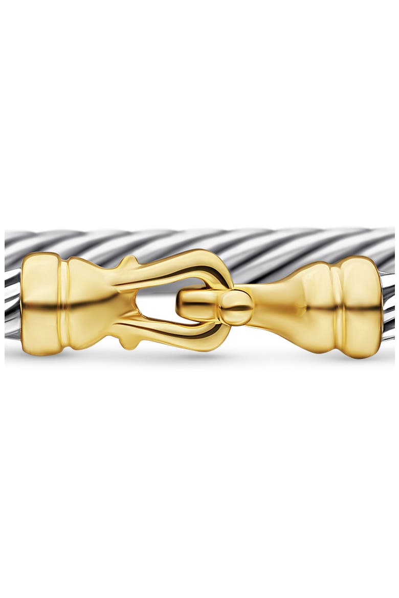 Cable Collectibles Buckle Bangle Bracelet with 18K Gold, 3mm, Alternate, color, TWO TONE
