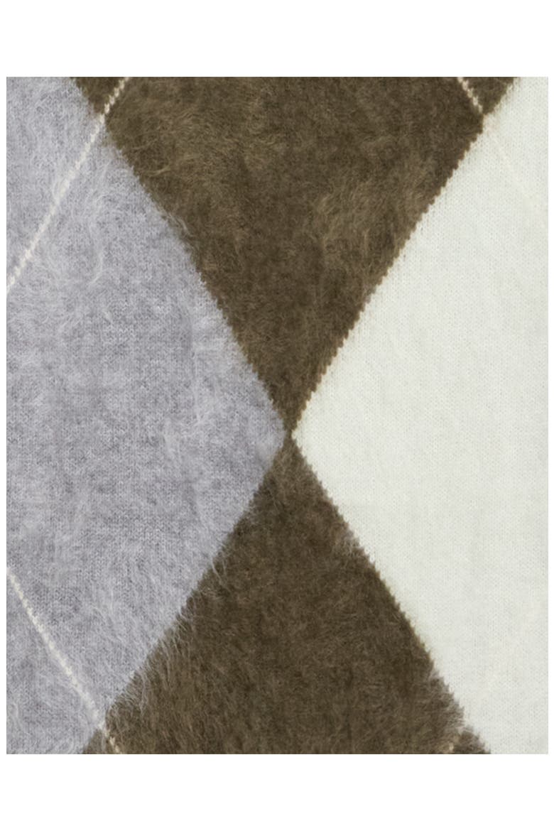 Brushed Argyle Merino Wool and Cashmere Sweater, Alternate, color, OLIVE MULTI - F60