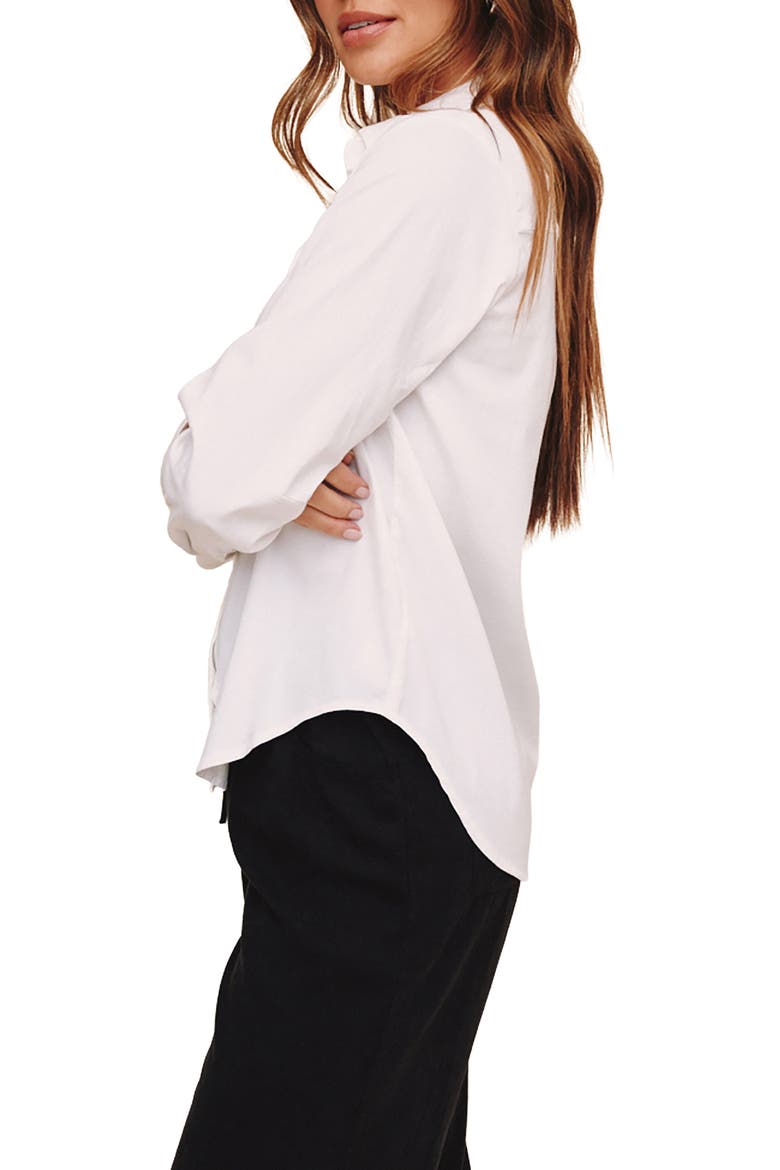 Clean Button Front Shirt, Alternate, color, WHITE