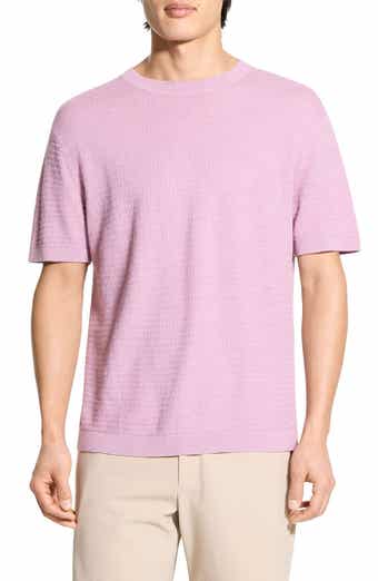 Theory Kolben Short Sleeve Linen & Cotton Blend Crewneck Sweater