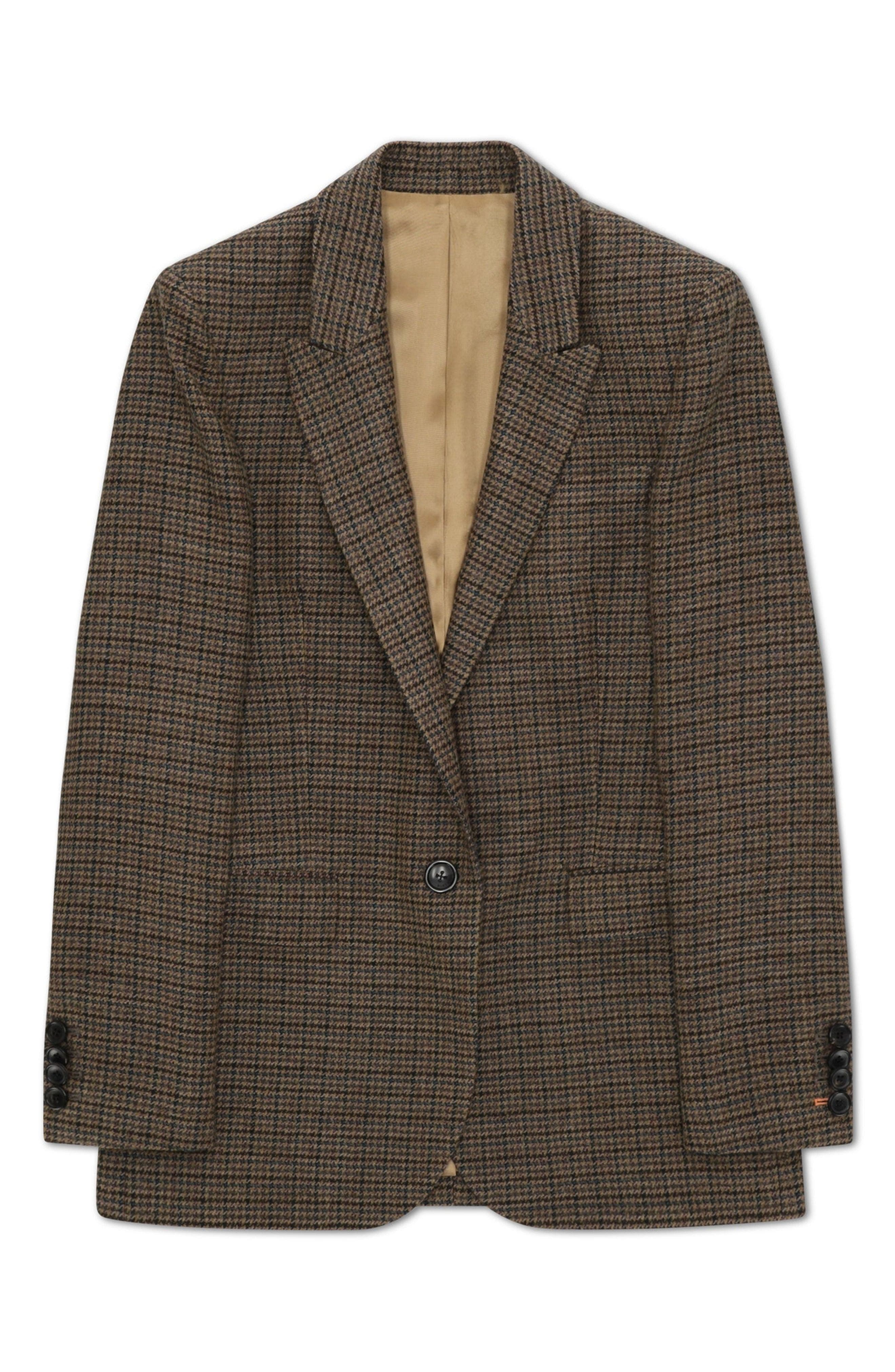 Fortela Bella Classic Check Jacket In Brown