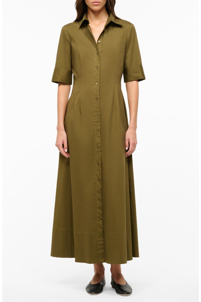 Joan Maxi Shirtdress, Main, color, SERGEANT GREEN