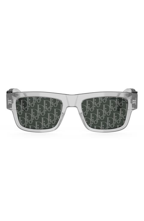Oblique S3I 52mm Mirrored Rectangular Sunglasses