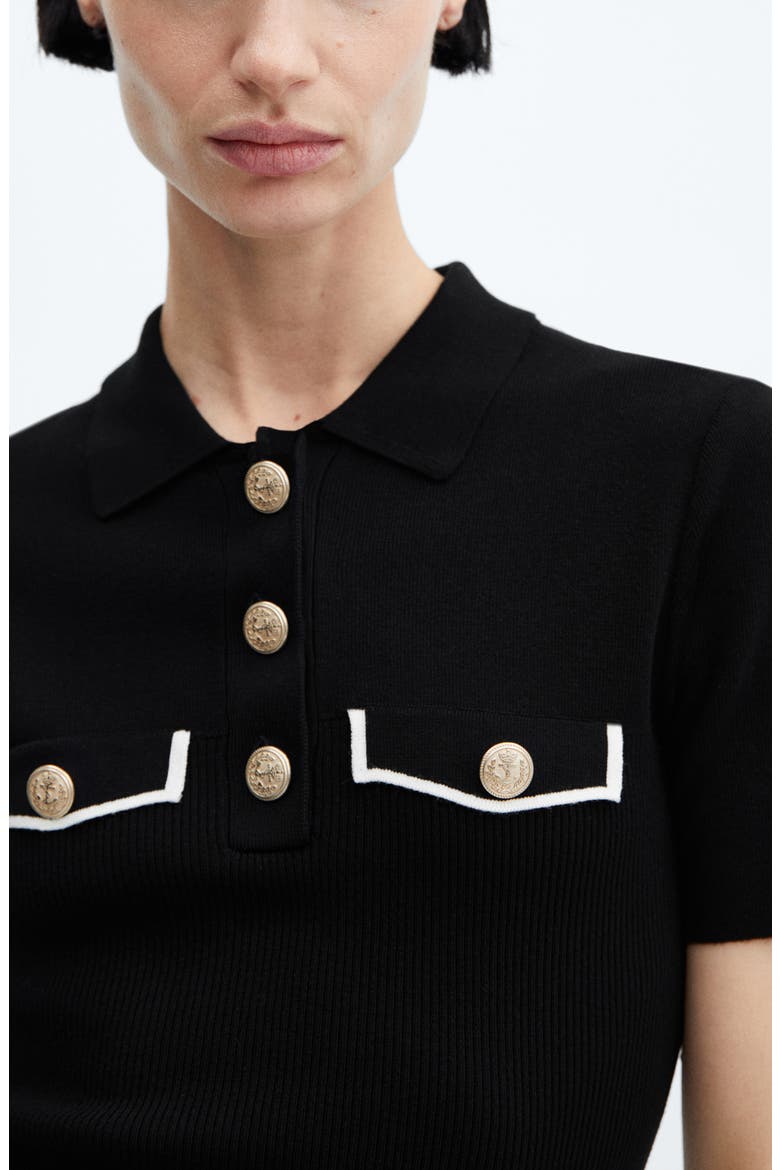 Polo Knit Minidress, Alternate, color, BLACK