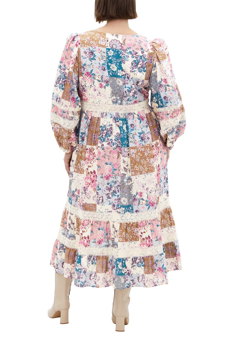 Florence Floral Long Sleeve Tiered Midi Dress, Alternate, color, WHIMSICAL