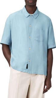 AllSaints Bale Short Sleeve Cotton & Lyocell Camp Shirt