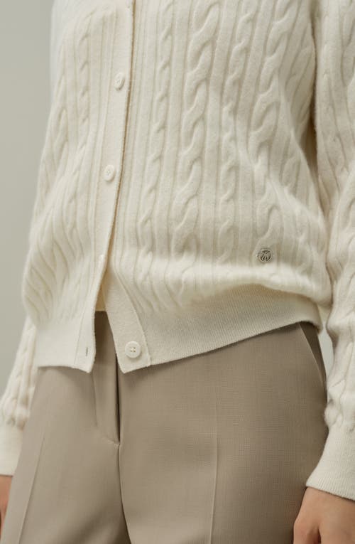 Lilysilk Cable-knit Baby Cashmere Cardigan In Neutral