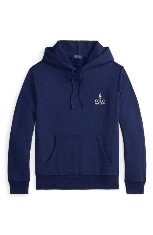 Polo Ralph Lauren Logo Fleece Hoodie In Blue