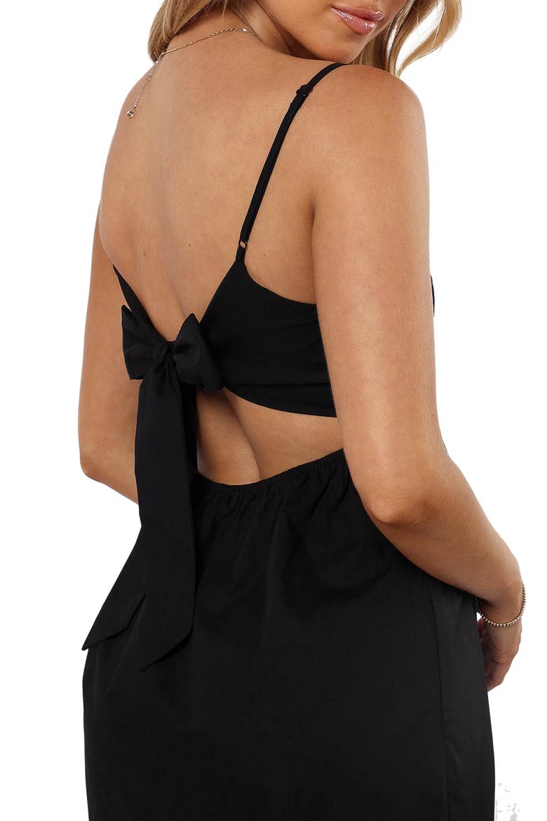Alena Tie Back Maxi Dress, Alternate, color, BLACK