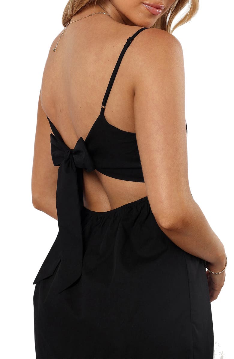 Petal & Pup Alena Tie Back Maxi Dress, Alternate, color, Black
