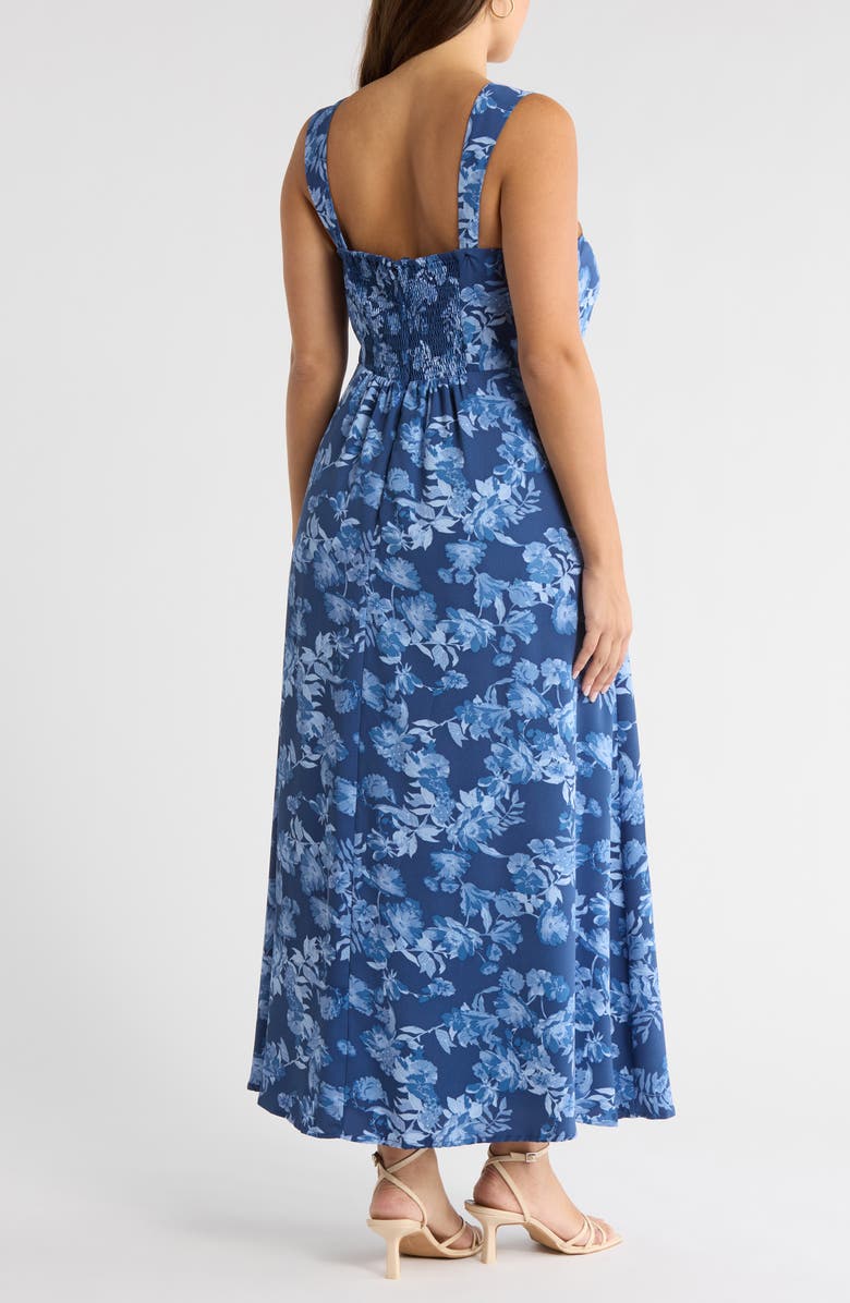 SUGARLIPS Bary Floral Print Sleeveless Midi Dress, Alternate, color, Navy-Blue