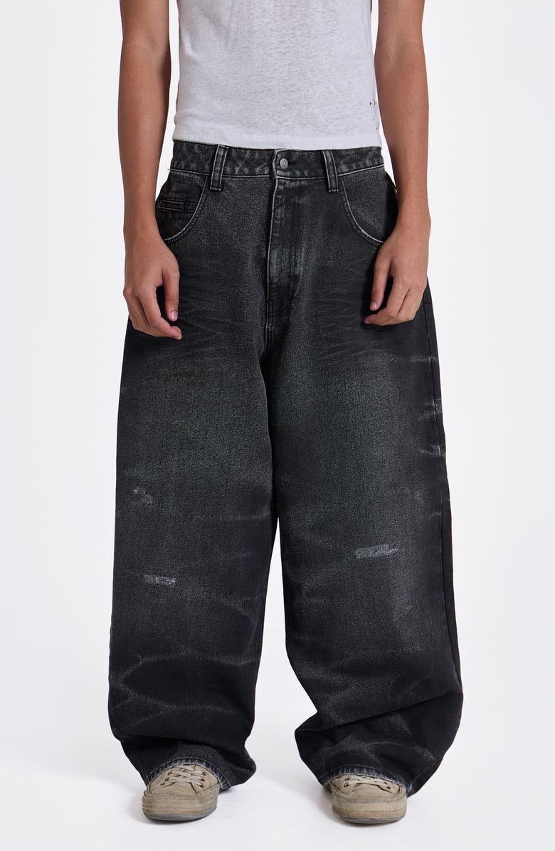 JADED LONDON Cinch Colossus XL Baggy Jeans, Main, color, Black