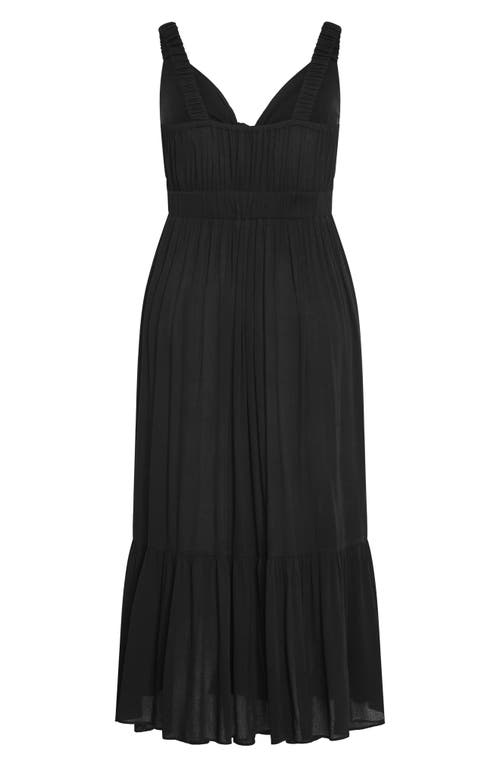 City Chic Vacay Fit & Flare Maxi Dress In Black