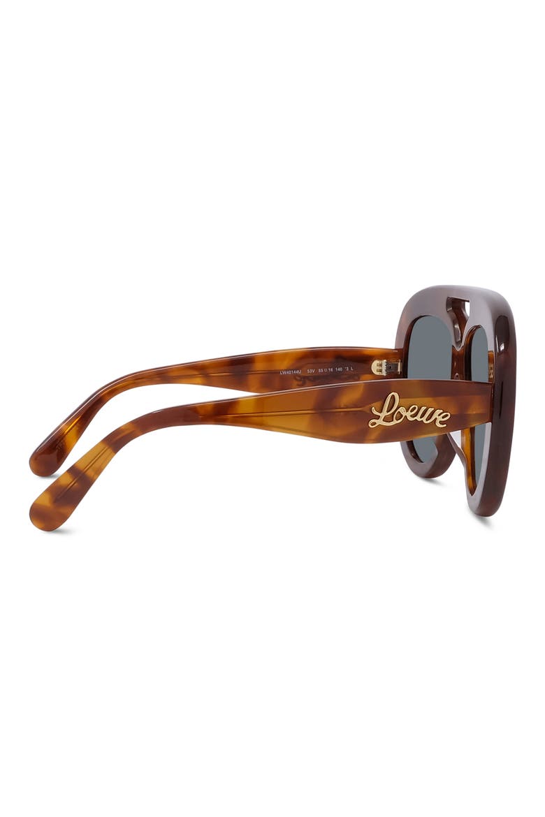 Curvy 55mm Gradient Pilot Sunglasses, Alternate, color, BLONDE HAVANA / BLUE