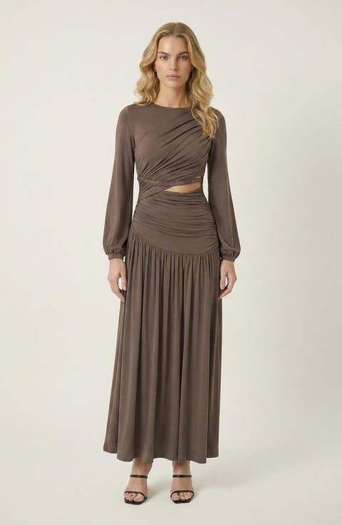 Long Sleeve Slim Fit Maxi Dress