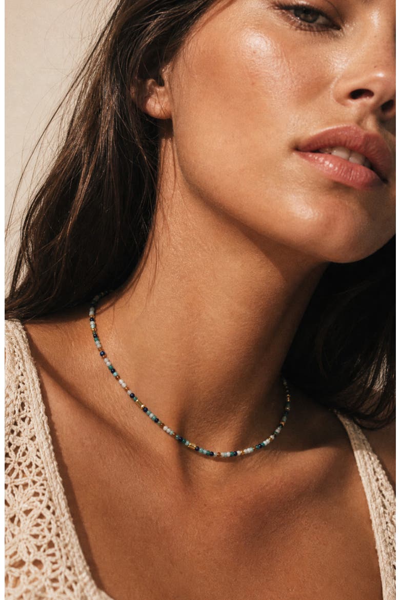 Multicolor Beaded Necklace, Alternate, color, GOLD