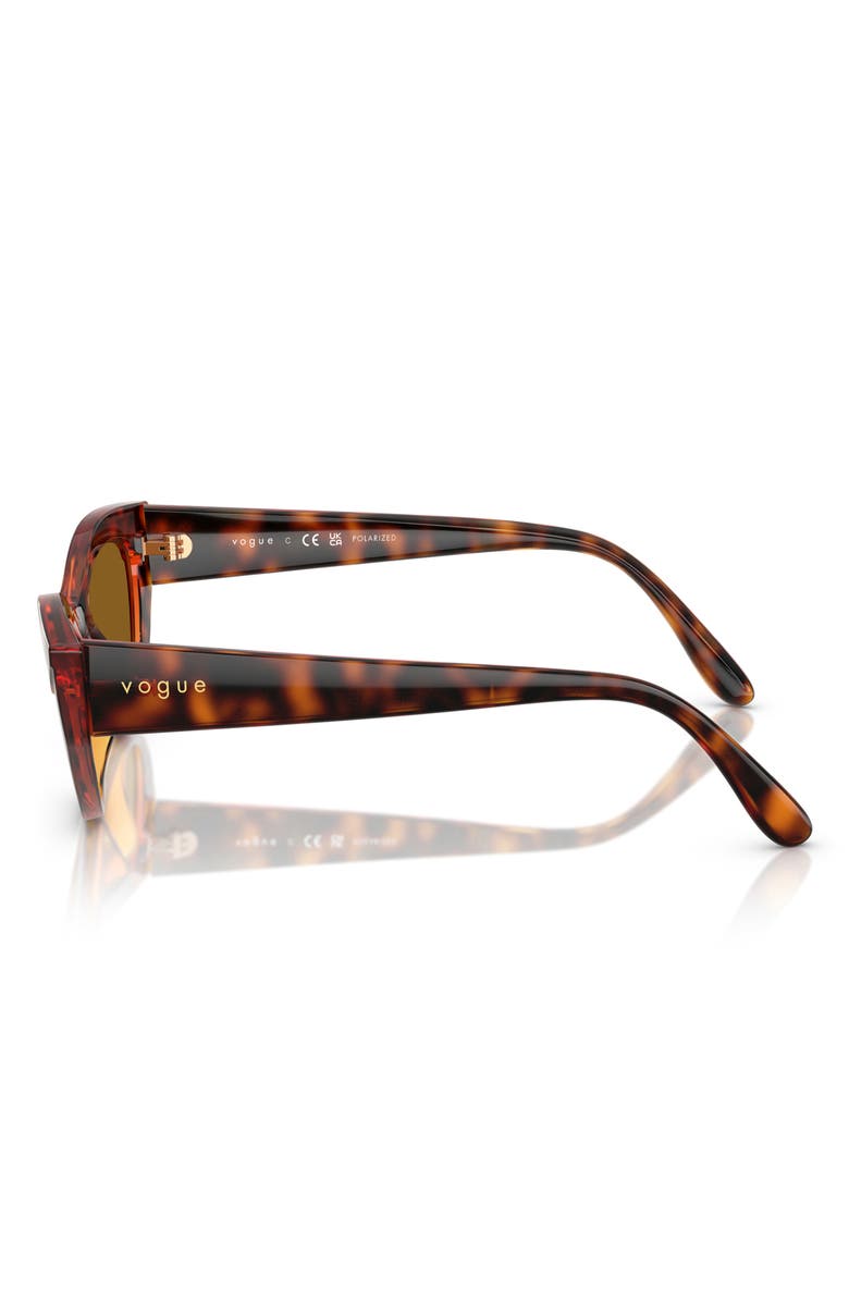 VOGUE 52mm Polarized Cat Eye Sunglasses, Alternate, color, Dark Havana