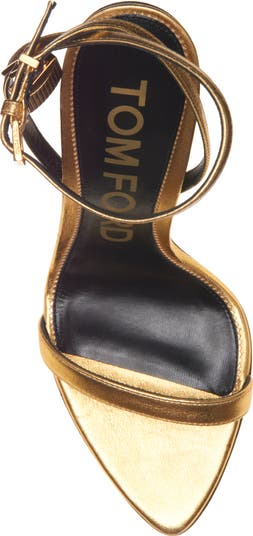 Padlock Naked Metallic Pointy Toe Sandal