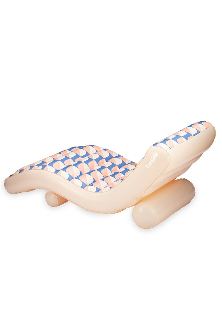 Deco Funchaiser Lounge Blue & Cream, Inflatable Pool & Water Float, Alternate, color, Multicolored