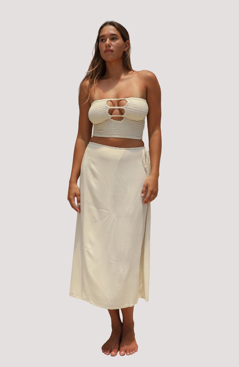 Stone Fox Coco Smocked Crop Tube Top, Alternate, color, 