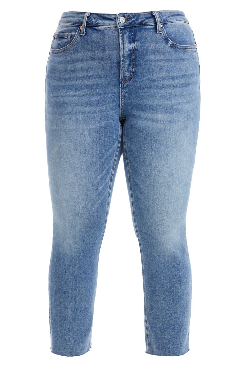 Raw Hem Ankle Skinny Jeans, Alternate, color, MEDIUM BLUE