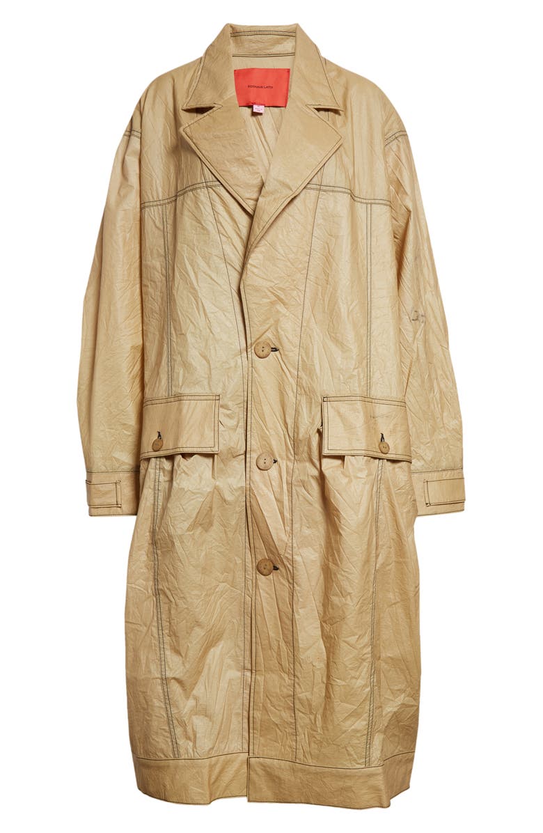 Eckhaus Latta Oversize Coated Nylon Trench Coat, Alternate, color, 