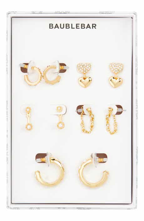 BaubleBar Crystal & Faux Pearl 5-Pack Earring Set