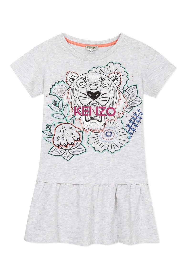Multi Iconic Graphic Dress, Main, color, MARL GREY