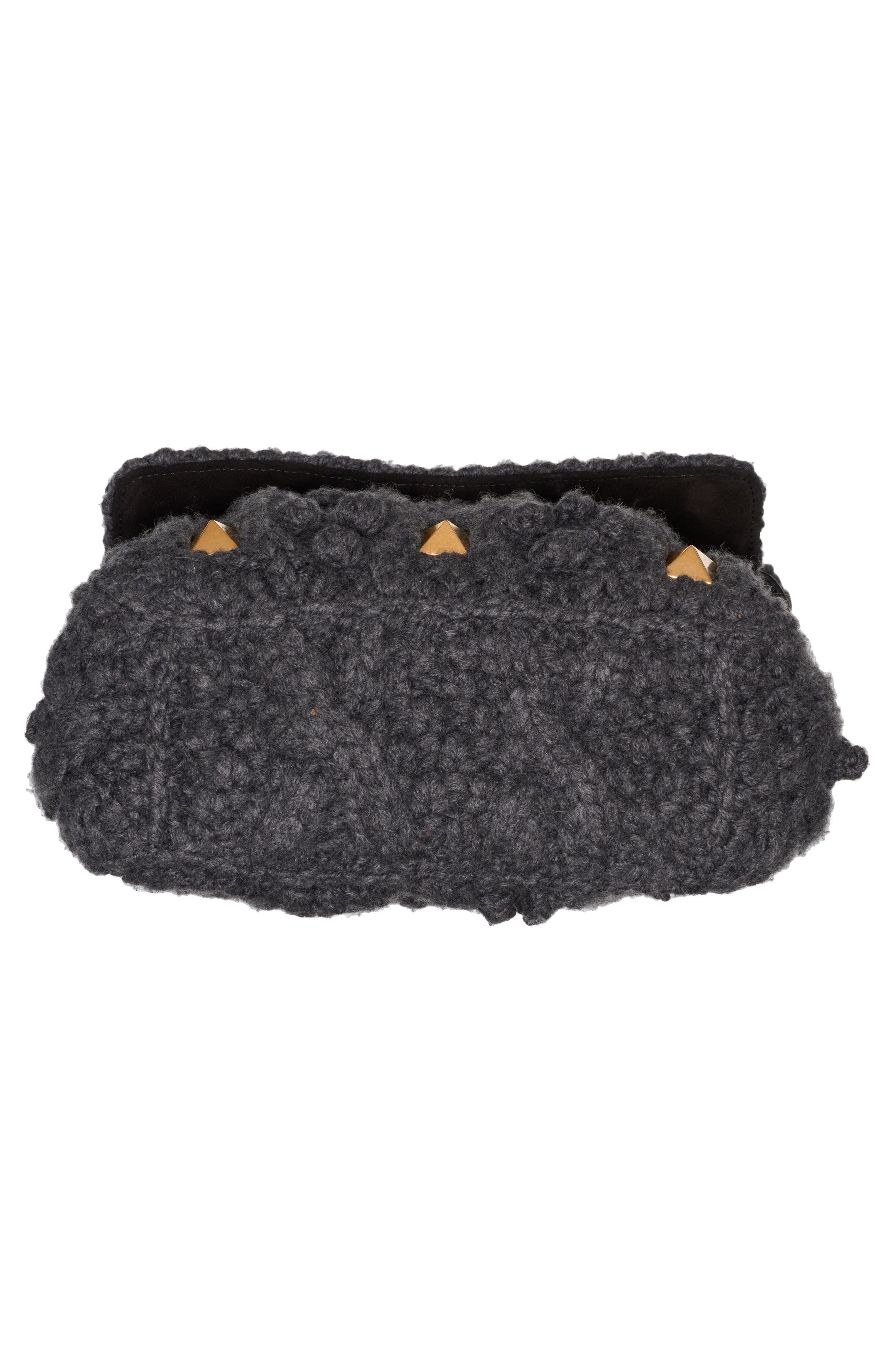 Valentino Garavani Medium Roman Stud Cashmere Shoulder Bag, Alternate, color, 