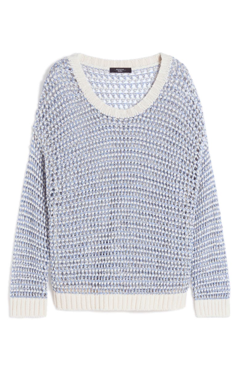 Weekend Max Mara Open Stitch Crewneck Sweater, Alternate, color, Light Blue