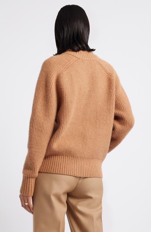 Nordstrom Saddle Shoulder Bomber Cardigan In Tan Thrush