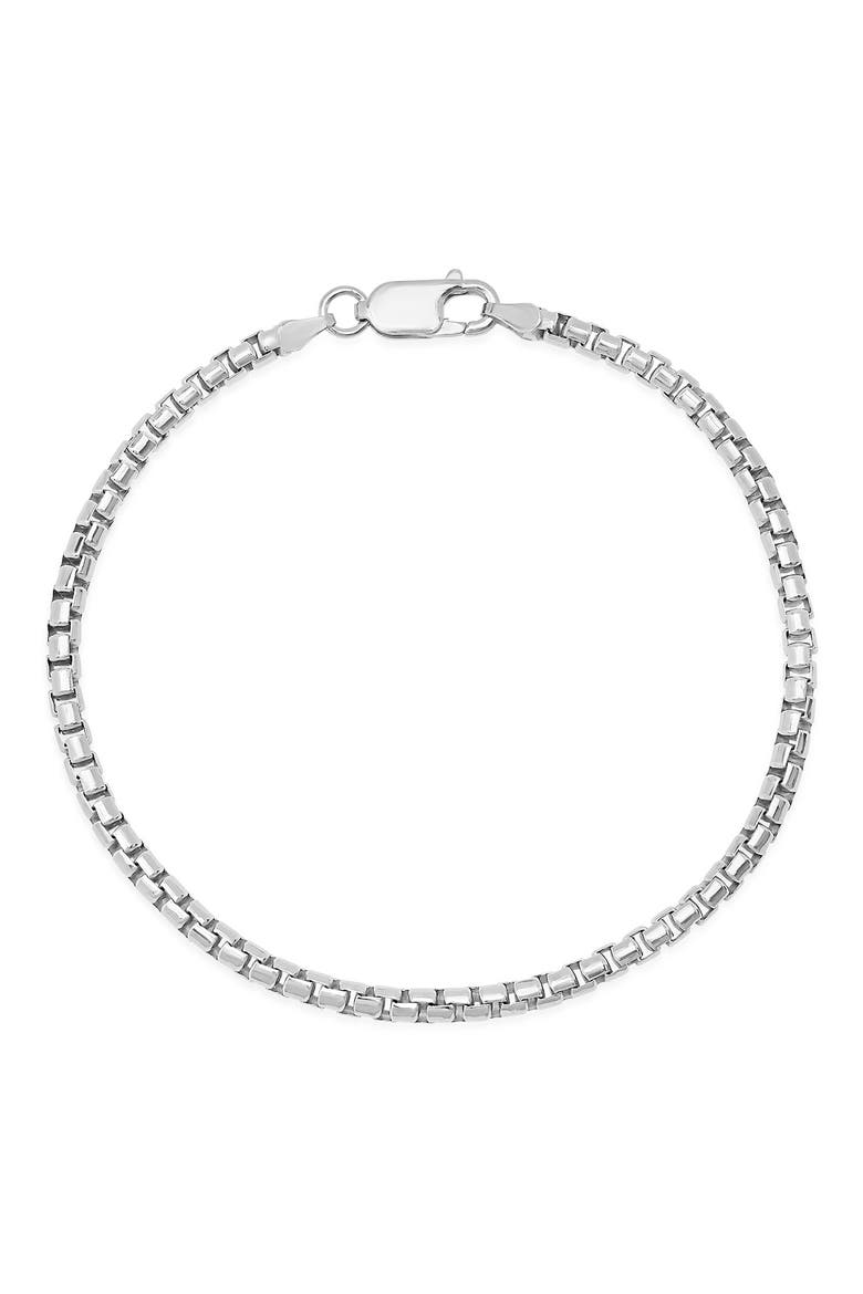 Italian Round Box Bracelet, Main, color, SILVER