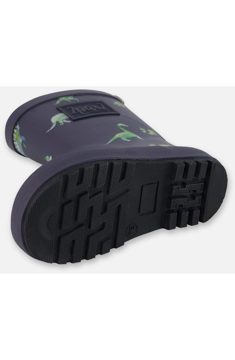 Deux par Deux Baby Boy's Rain Boots Grey Printed Dinosaurs, Alternate, color,