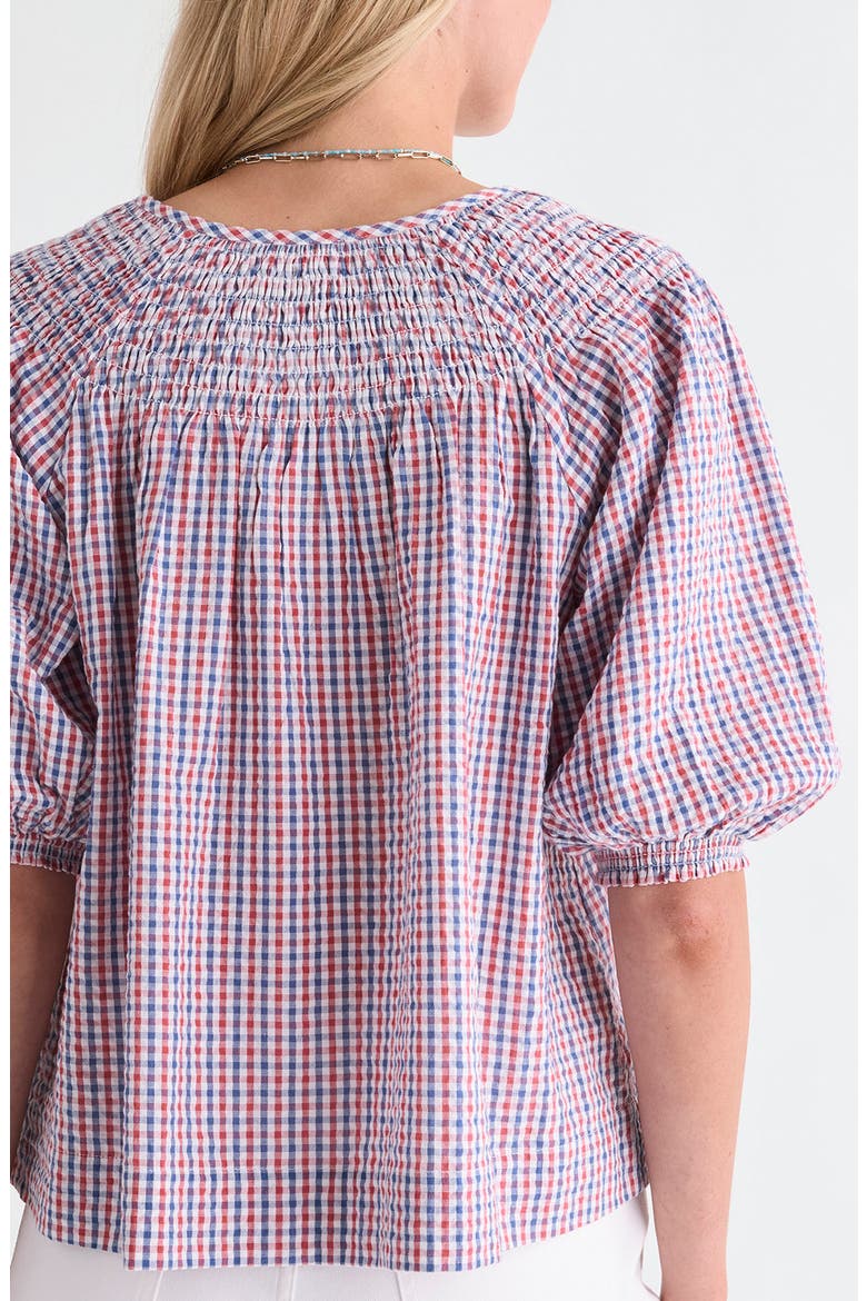 Devin Check Puff Sleeve Top, Alternate, color, MARINER