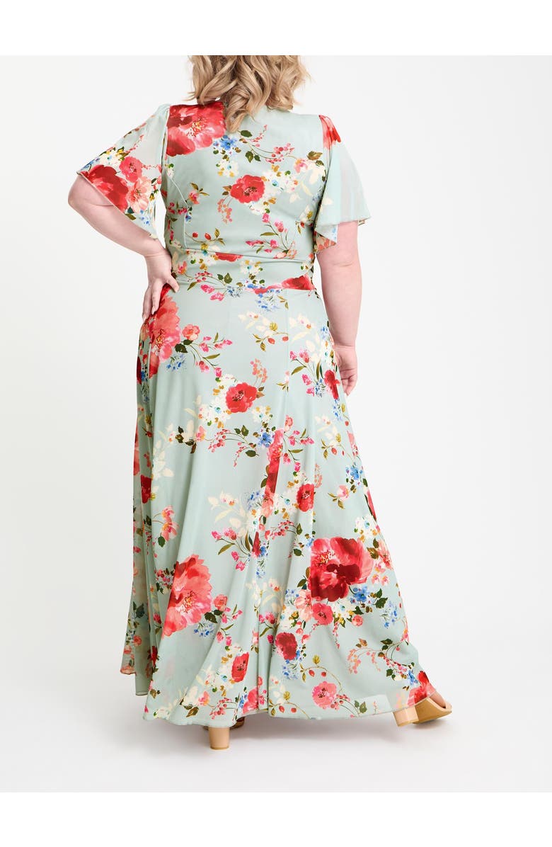 Scarlett & Jo Kemi Bolero Wrap Bodice Maxi Gown, Alternate, color, Silver Pink