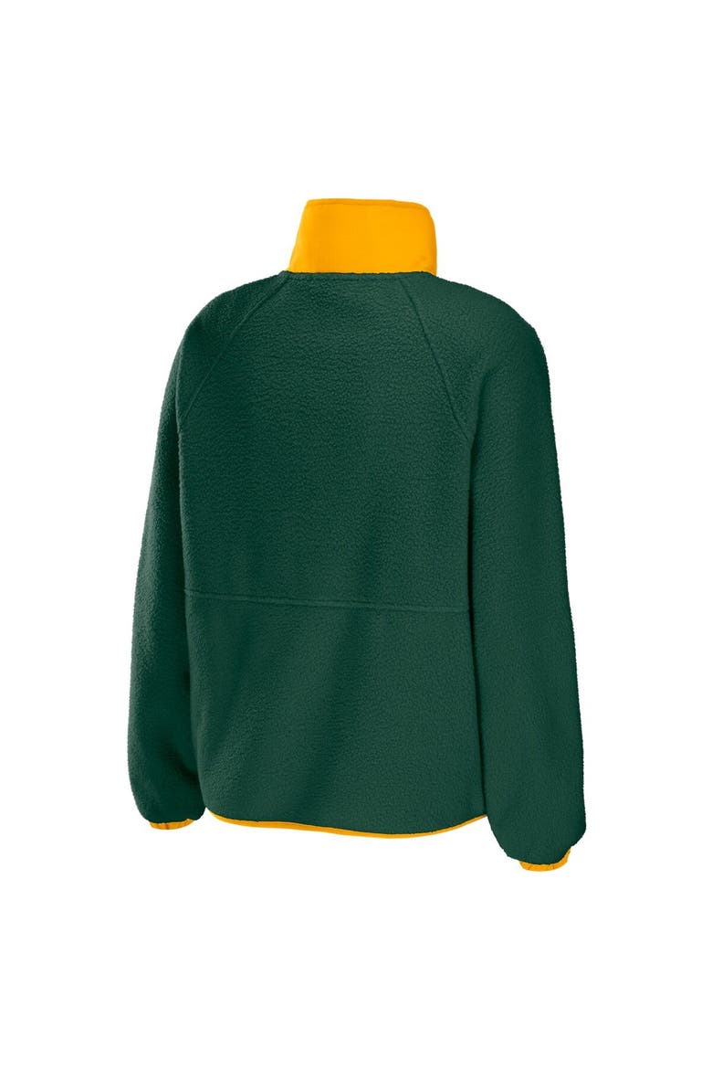 Women's WEAR by Erin Andrews Green Green Bay Packers Polar Fleece Raglan Full-Snap Jacket, Alternate, color, Green