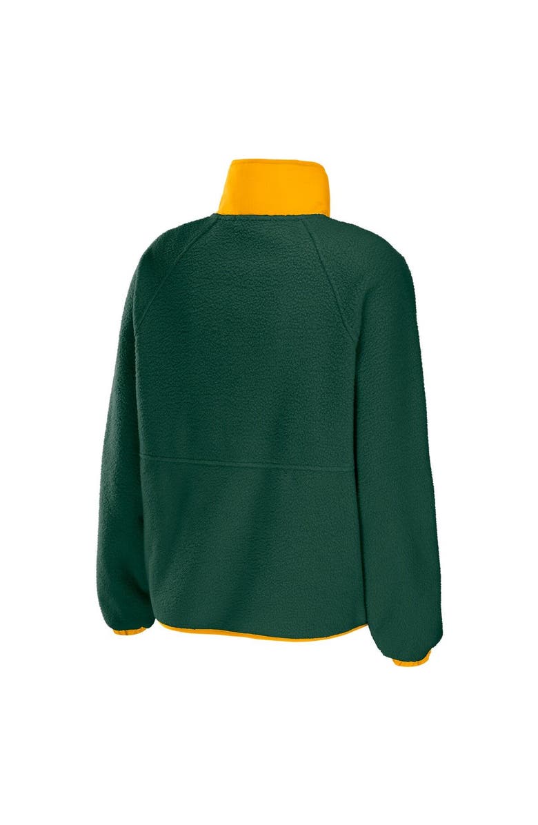 WEAR by Erin Andrews Women's WEAR by Erin Andrews Green Green Bay Packers Polar Fleece Raglan Full-Snap Jacket, Alternate, color, Green